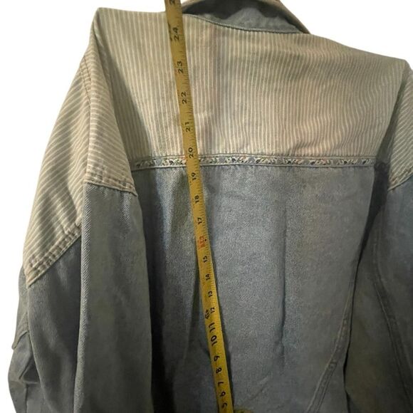 Vintage Zena Denim Jacket Floral Pink Women’s Size Large Made USA RARE - Picture 11 of 16